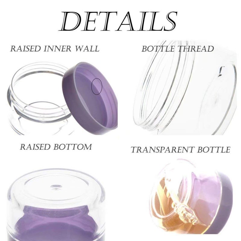 ZEJIA 5 Gram Sample Containers with Lids, Mini Makeup Containers, Empty Plastic Travel Cosmetic Containers with Labels(25 Count, Purple Lid) - Image 3
